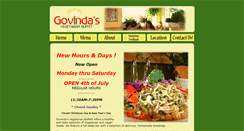 Desktop Screenshot of govindasbuffet.com